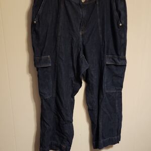 Lane Bryant Women Dark Blue Cargo Pants